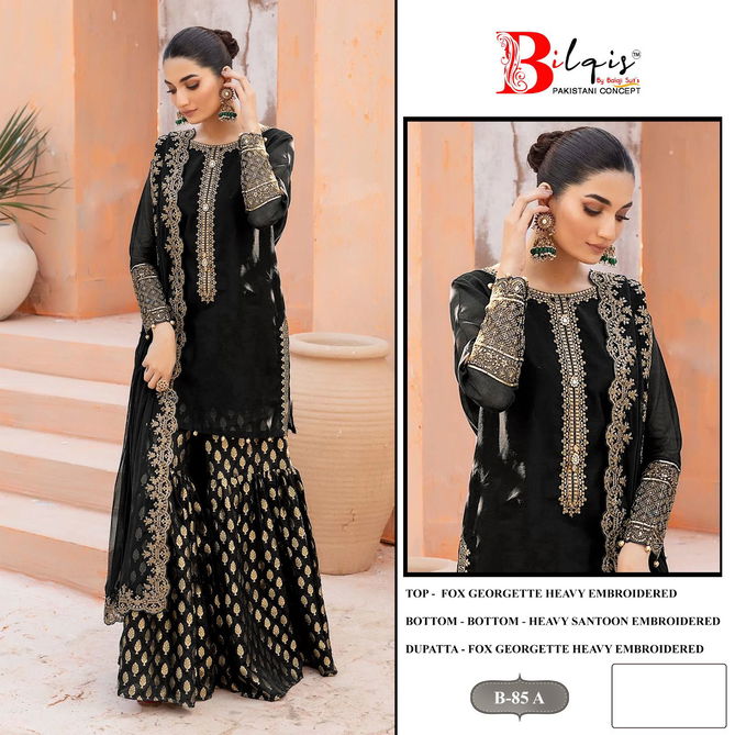 Bilqis B 85 faux Georgette Pakistani Suits Wholesalers In Delhi
